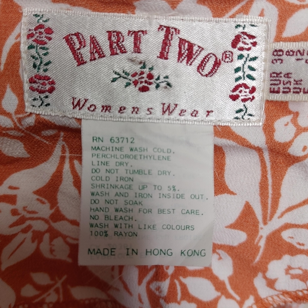 Vintage Part Two Floral Button Down Midi Dress Size 8 - Picture 9 of 12